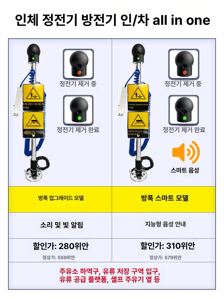 산업용 제전봉 방폭 접지봉 기본 스틱 알람 제전기 터치 장치 방전기 통합 제거기 - 상세 이미지 3