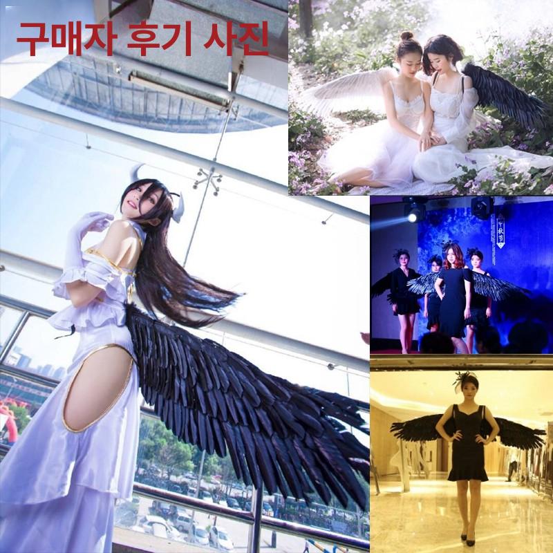 할로윈데이 날개 깃털 코스프레 코스튬 악마 여성 옷 무대 데이 망토 공연 - 상세 이미지 5