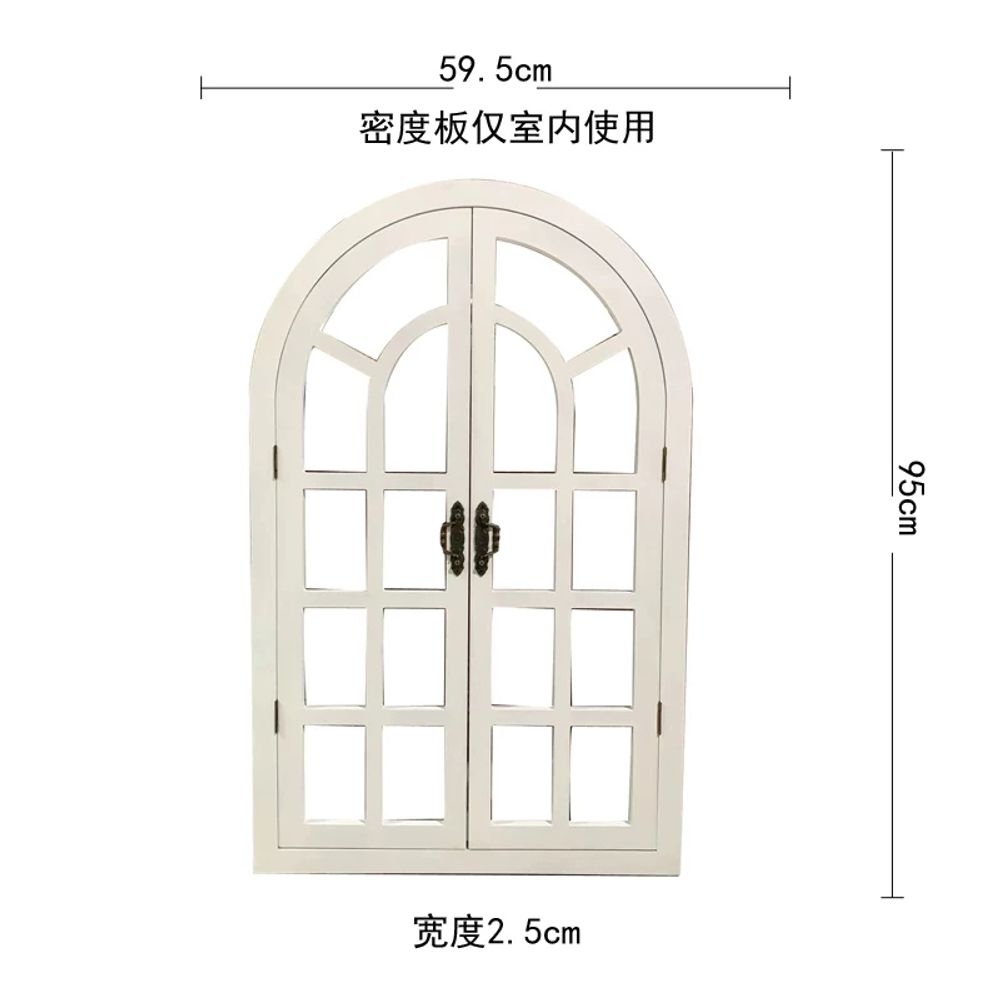 나무 창틀 유럽 빈티지 색 복고풍 거실 소품 인테리어 벽장식 엔틱 페이크 아치 - 상세 이미지 4