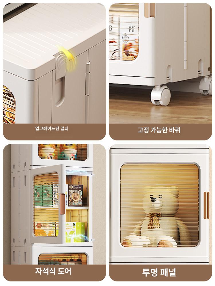 도어형 다용도수납함 보관통 미니 인형정리함 수납함 지퍼형 투명 수납 적층형 보관 주방 형 이미지 6