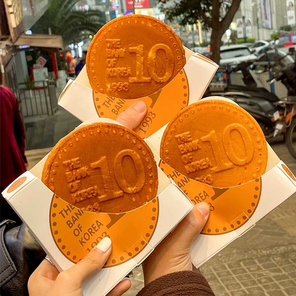 동전빵 10원빵 겨울 백원빵 1000개 테이크아웃 디저트 봉투 케이스 포장용기 - 상품 이미지