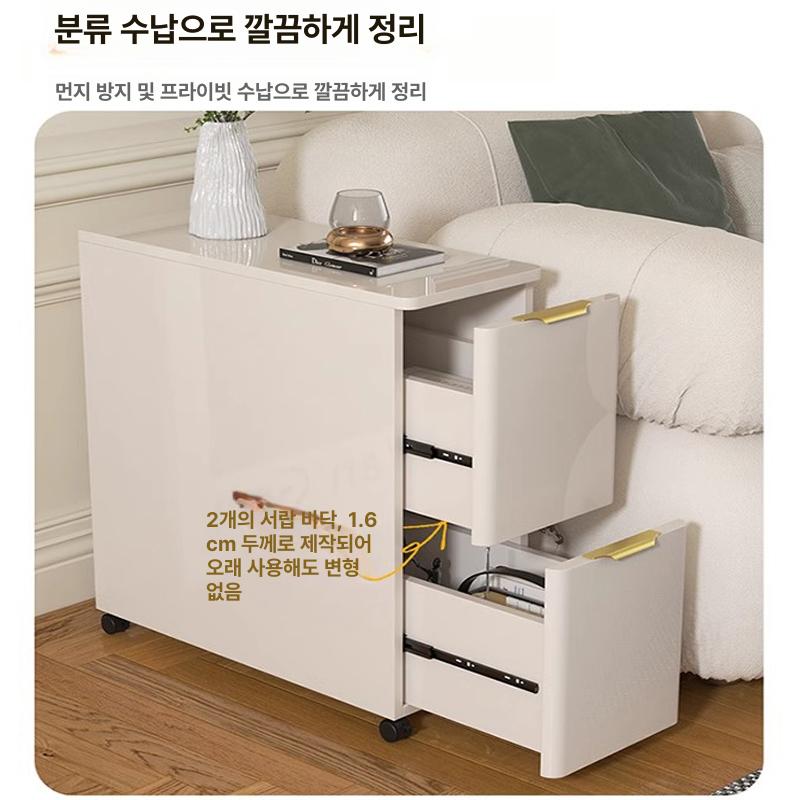 캐비닛 수납장 슬림 미니 좁은 사이드 거실 서랍장 코너 협탁 베란다 보관함 틈새장 - 상세 이미지 5
