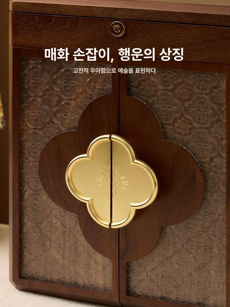 원목보석함 정리함 주얼리 악세서리 피어싱 악세사리보관함 악세사리 쥬얼리 원목 엔틱 고급 - 상세 이미지 5