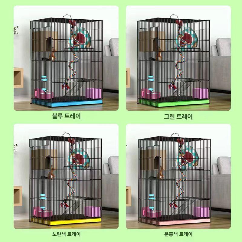 다람쥐 케이지 3단 소동물 친칠라 사육장 은신처 대형 철제 바퀴 하늘다람쥐 이동식 사육 - 상세 이미지 4