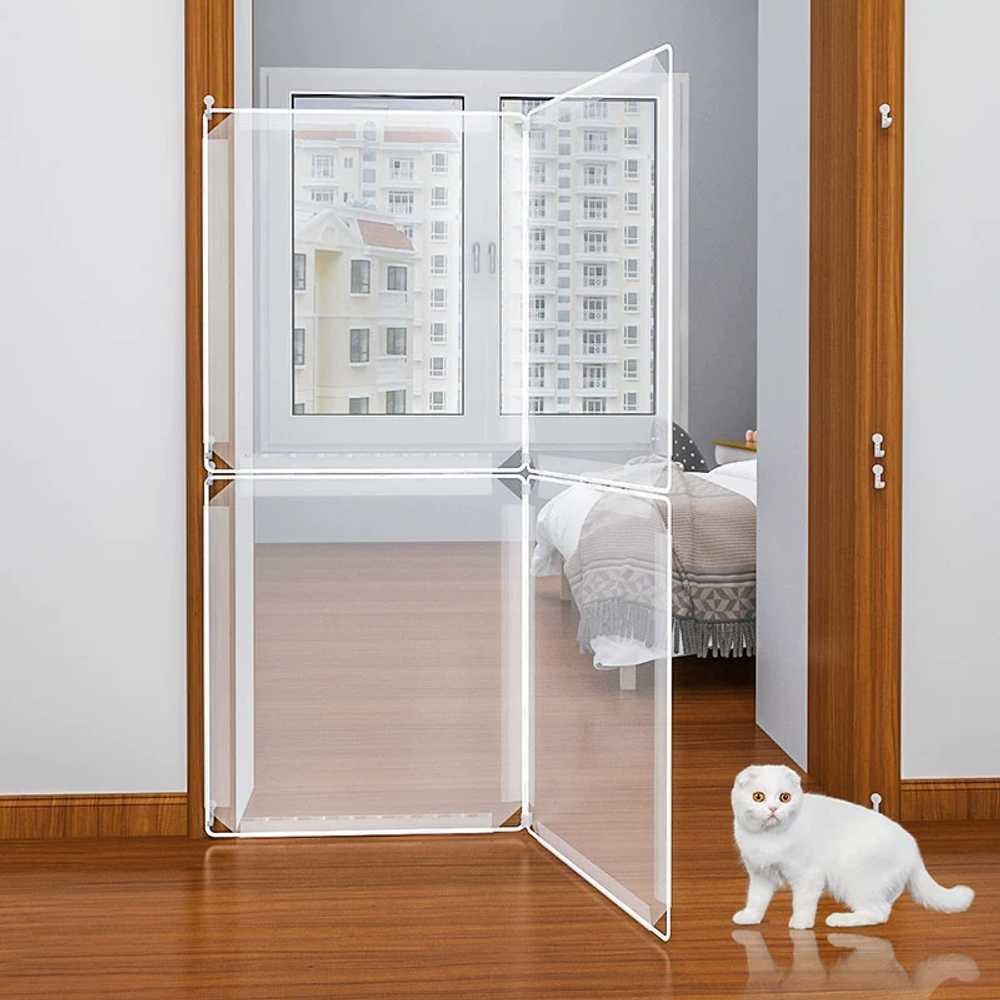 고양이 안전문 방묘문 아크릴 투명 애견 가드 현관문 아토주 세이펫 방충망 칸막이 - 상세 이미지 2
