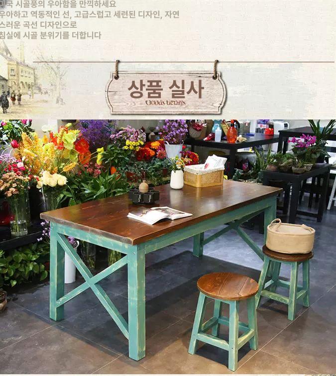 꽃꽂이 꽃집작업대 빈티지 꽃다발 포장 진열장 선반 정리대 복고풍 높이 진열대 화분 - 상세 이미지 5
