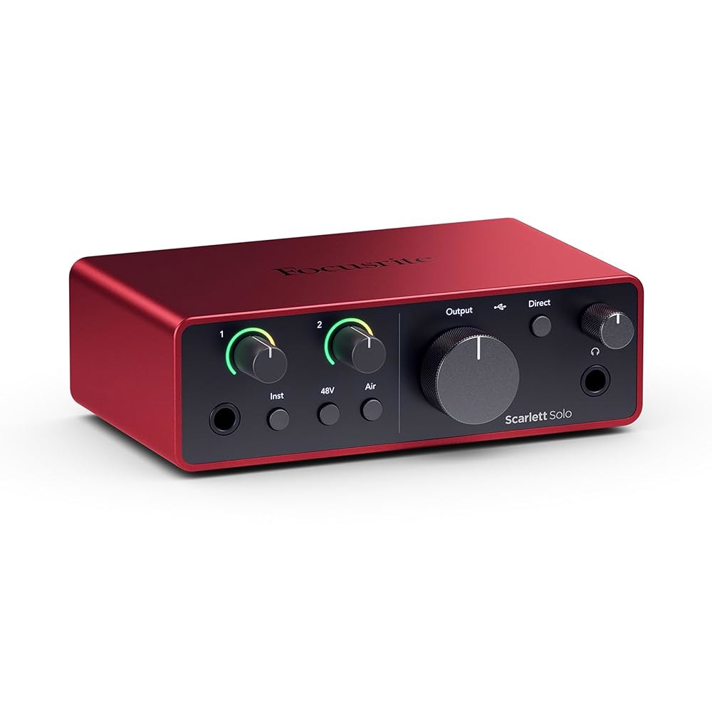 포커스라이트 스칼렛 솔로 4세대 USB 오디오 인터페이스 u2014 스튜디오 품질 녹음 및 소프트웨어 번들 포함 Scarlett Solo 4th Gen - 상품 이미지