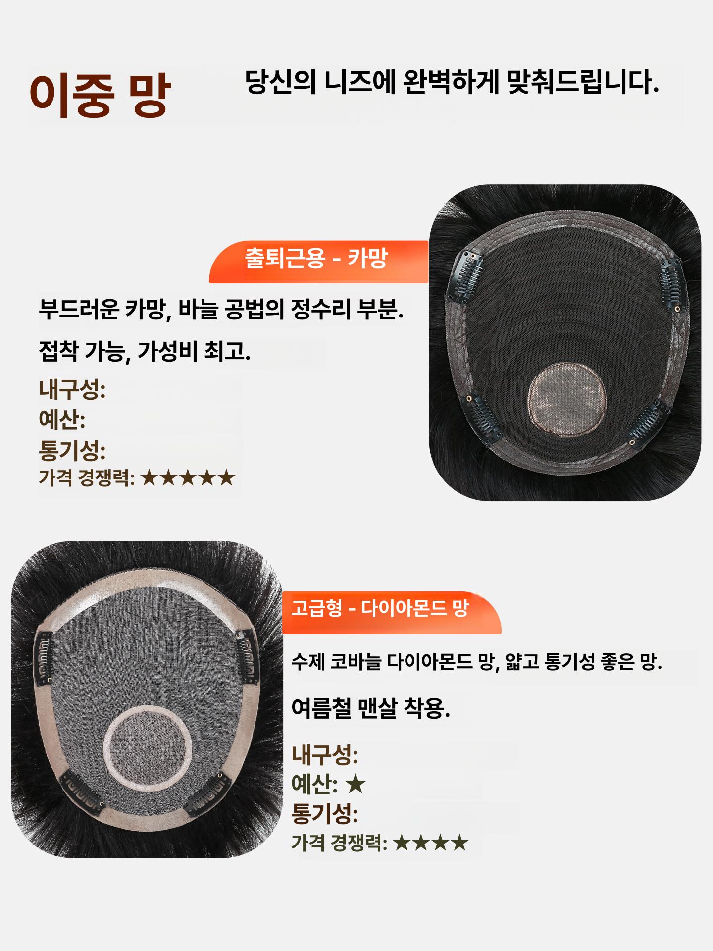 남자 앞머리 가발 엠자탈모 남자앞머리 부분 커버  - 상세 이미지 5