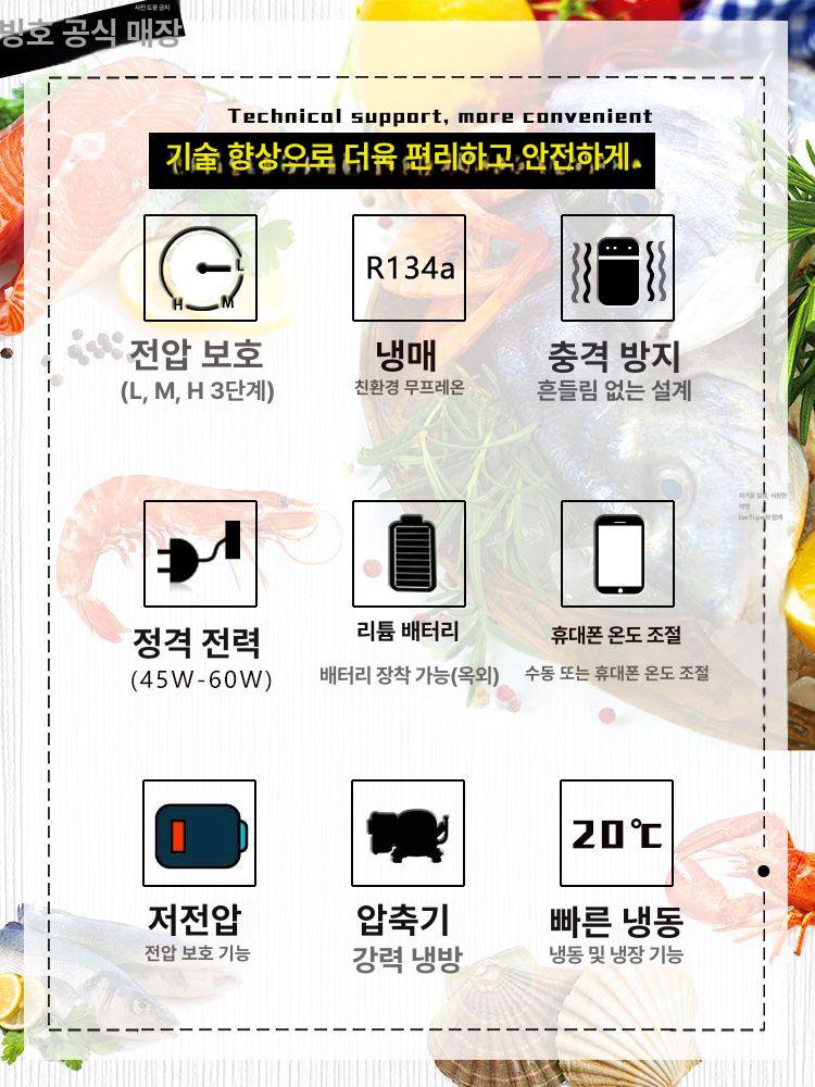 냉동고 캠핑냉장고 가정용 아이스박스 차박 컴프레셔 전기 캠핑용냉장고 이동용 - 상세 이미지 5