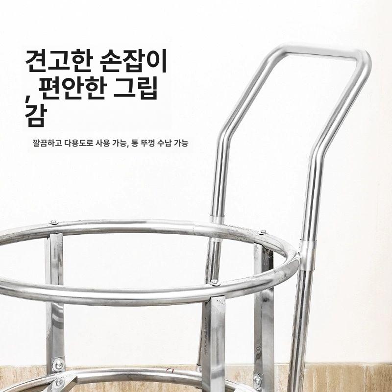 국통 카트 업소용 이동식 스테인리스 운반대 물통 국통카트 운반 대형 육수통 구르마 수레 - 상세 이미지 5