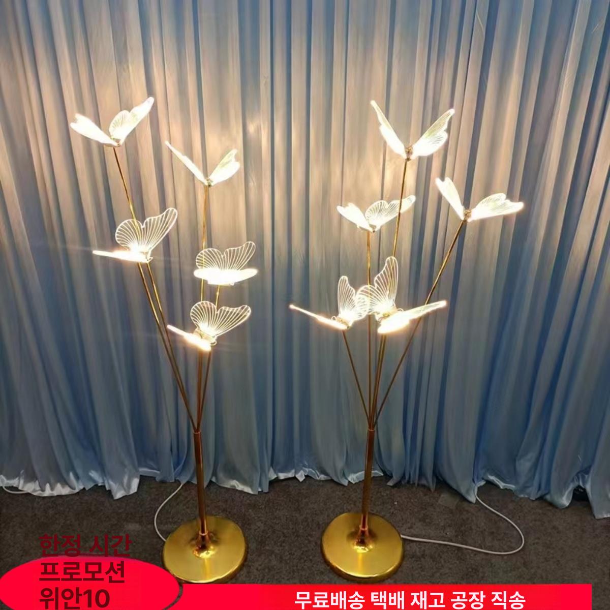 led 조명 나비 무대 천장 요정 식탁 소품 등 배경 정원 인테리어 길안내 빛나는 - 상세 이미지 2