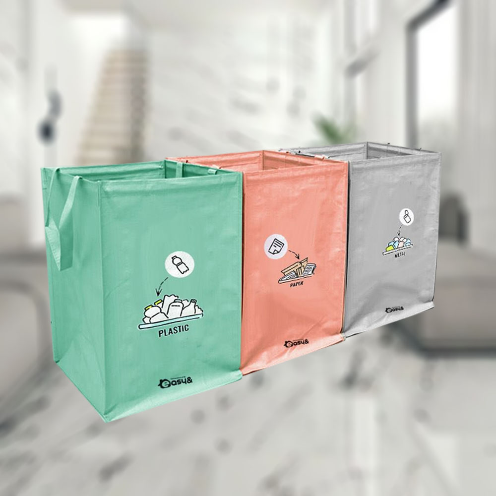접이식 재활용 분리수거함 벨크로 고정 위생 손잡이세트 - 상품 이미지