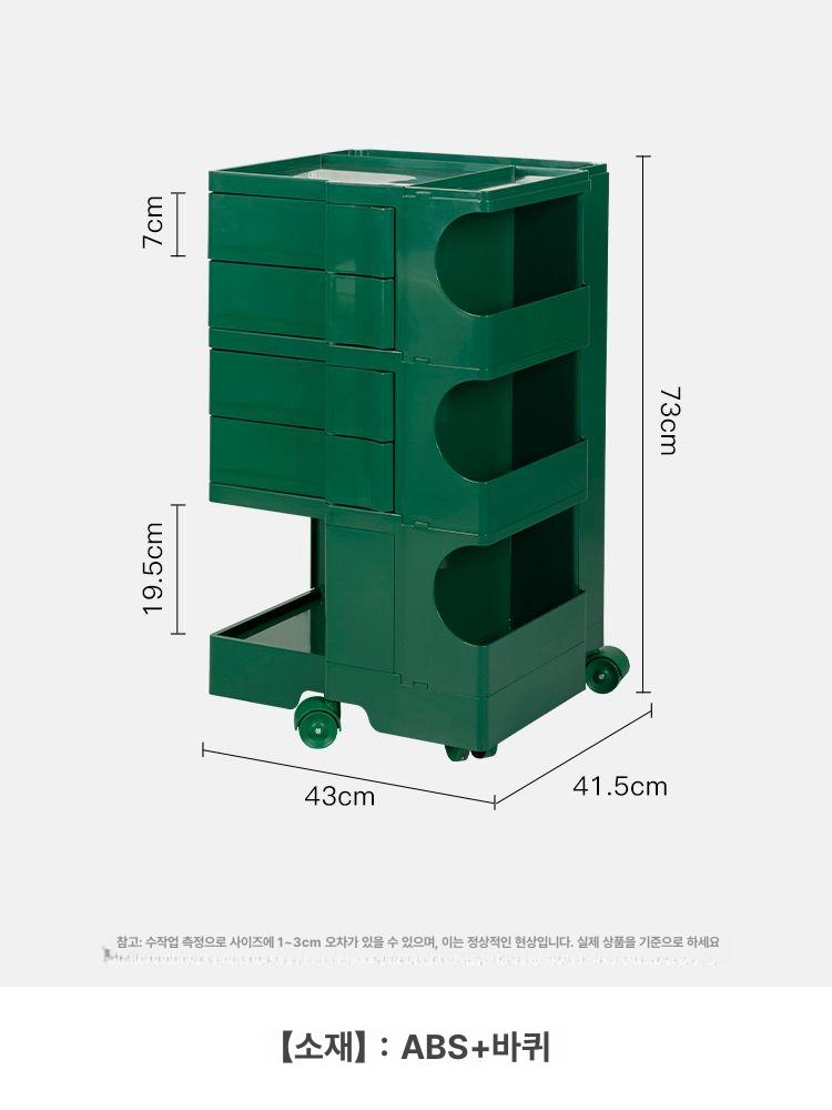 서랍장 회전 이동식 정리함 부품 수납함 선반 바퀴 웨건 철망 왜건 - 상세 이미지 3