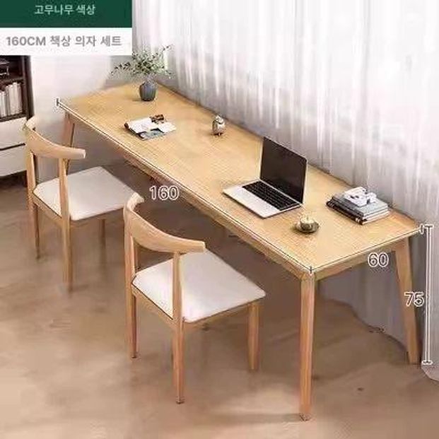 일자형 스터디룸 스터디카페책상 공부 긴 자습실 칸막이 서재 호두색 색상 독서실책상 - 상세 이미지 5