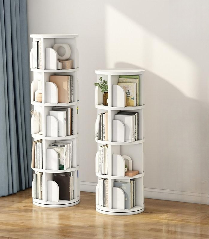 선반 틈새책장 공간 코너 거실 책꽂이 진열장 회전식 회전형 수납장 원형회전책장 - 상품 이미지