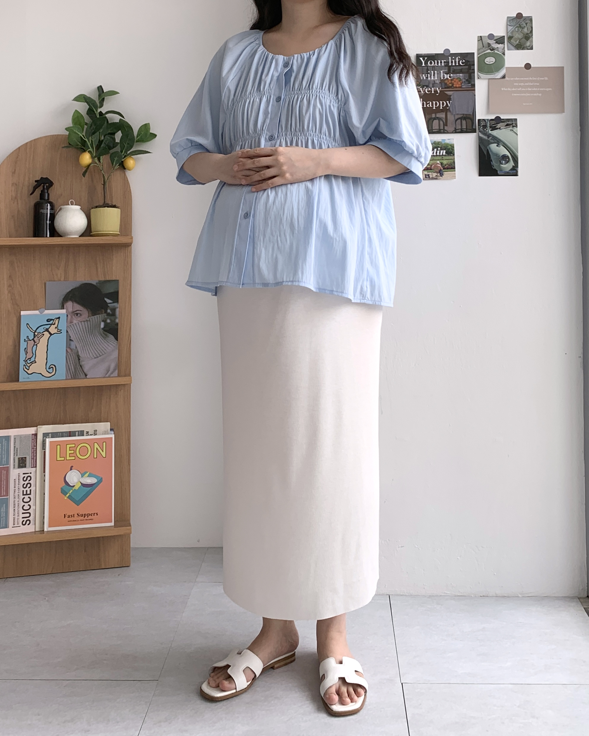 [1+1] 6COLOR 밴딩스커트 여름롱치마 임산부치마 - 상세 이미지 3
