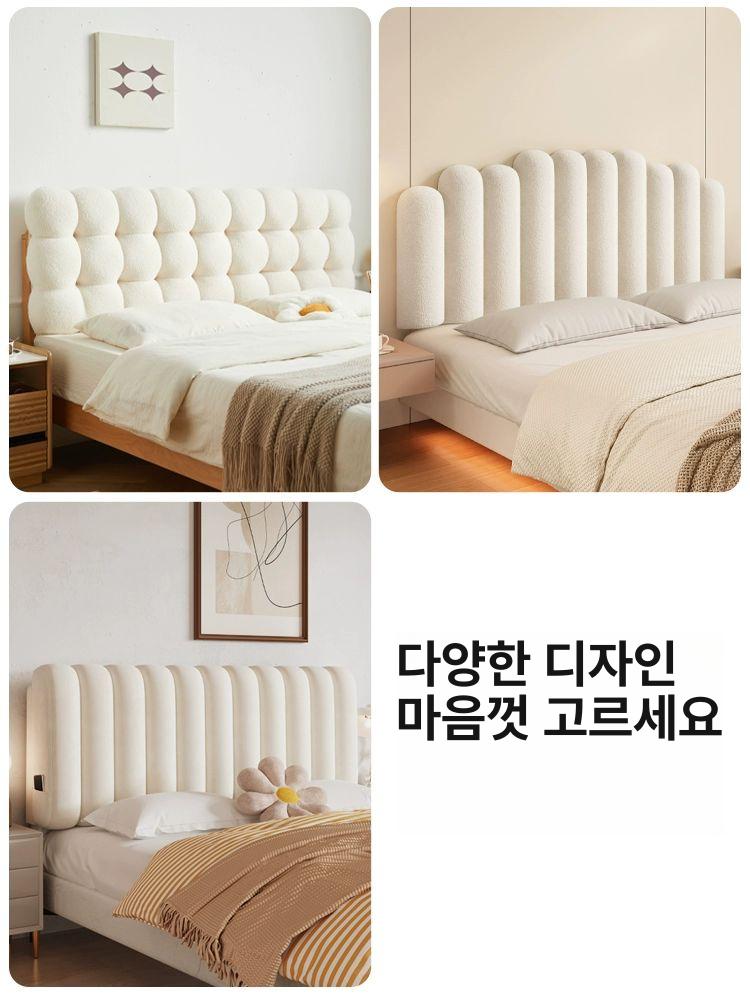 엔틱 침대헤드 라지킹 프레임 쿠션 저상형 침대머리 슈퍼 심플 길이 머리판 디자인 - 상세 이미지 5