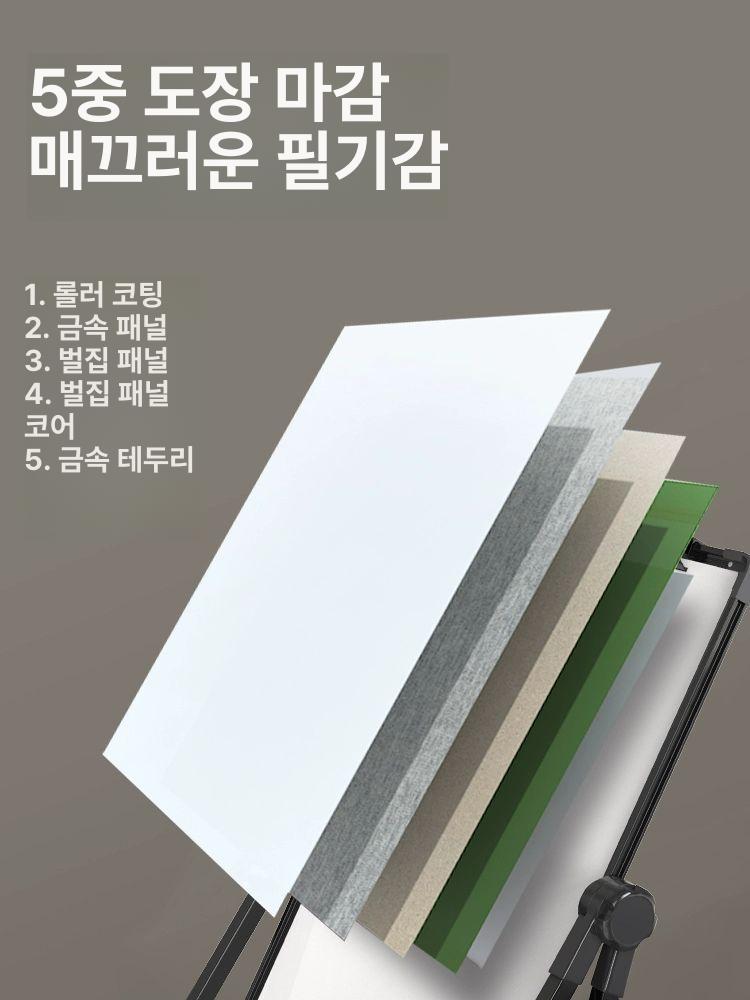 자석화이트보드 이동식칠판 거치대 가정용 회전 화이트보드 보드 접이식 사무실 양면 판 - 상세 이미지 4