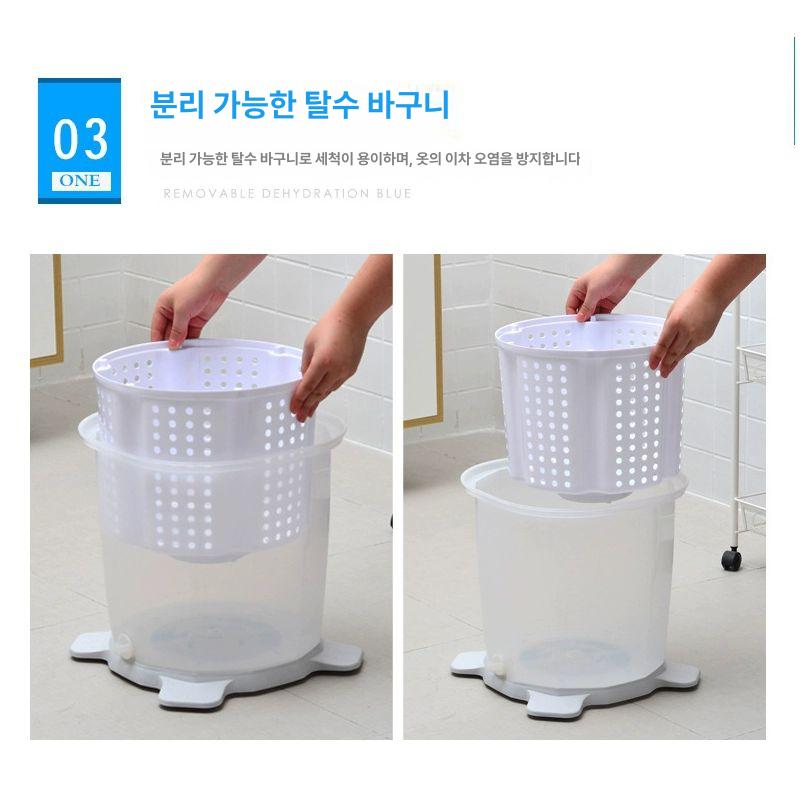 캠핑 미니탈수기 세탁 무동력 탈수통 수동탈수기 수건 행주짤순이 무전원 손빨래 건조 - 상세 이미지 3
