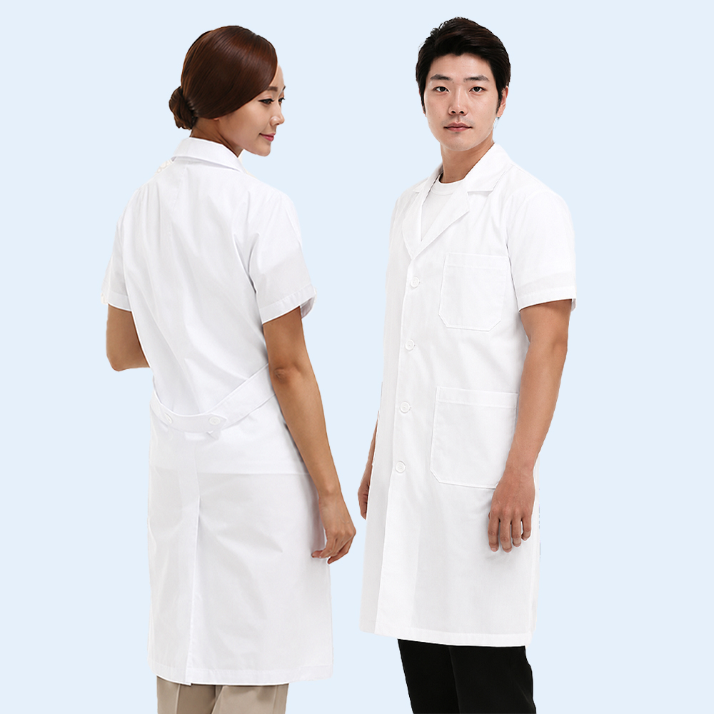 여름용시원한T/C 45수반팔의사 약사 영양사 피부관리사 실습 실험실가운 - 상세 이미지 3