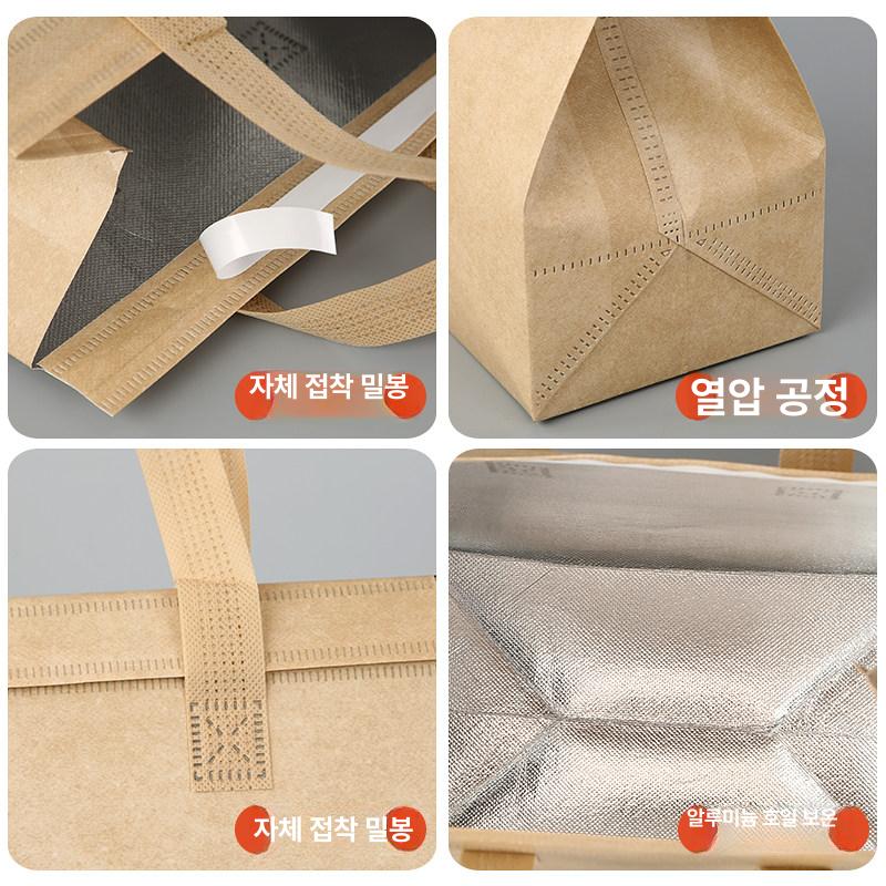 일회용 보냉백 보냉가방 손잡이 쿨러백 은박 테이크아웃 - 상세 이미지 4