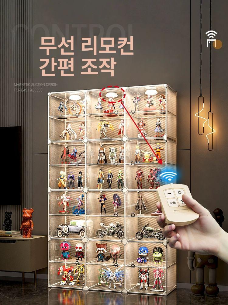 피규어장식장 케이스 아크릴 거실 아크릴장식장 투명 진열대 높이 디스플레이 진열 전시용 - 상세 이미지 2
