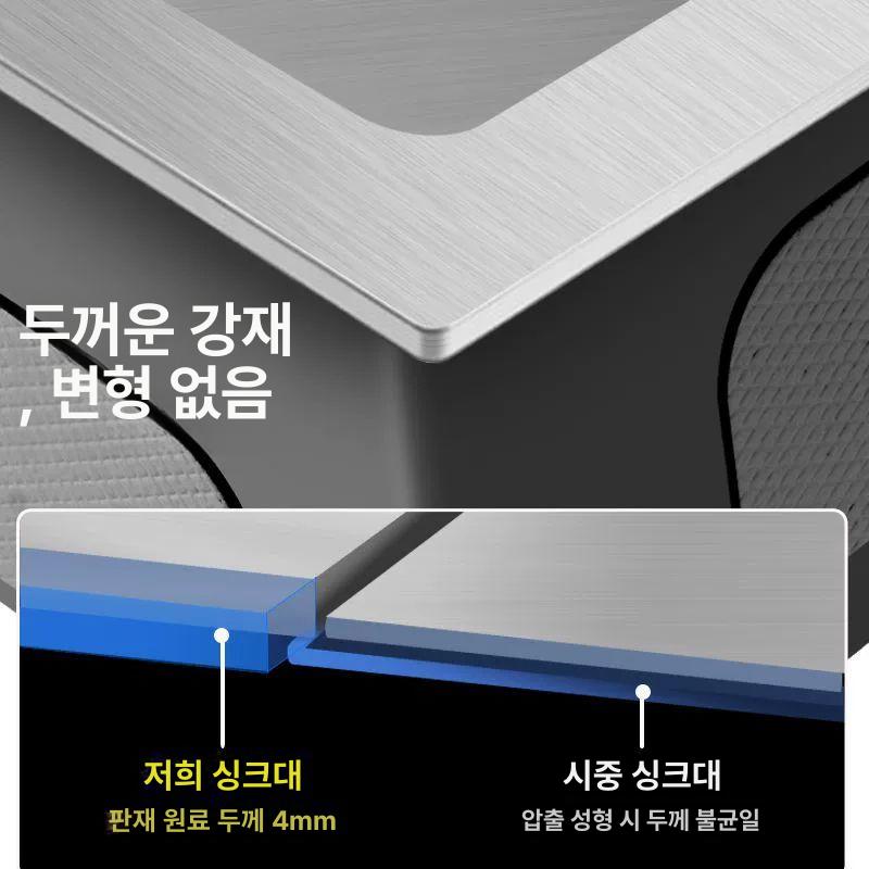 스테인리스 개수대 간이주방 카페 업소용 보조 싱크볼 사무실 세척대 씽크대 조리대 - 상세 이미지 3