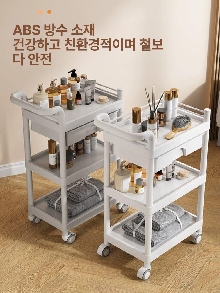 선반카트 피부관리실웨건 이동식트롤리 미용트롤리 미용웨건 서랍형 수납장 - 상세 이미지 4
