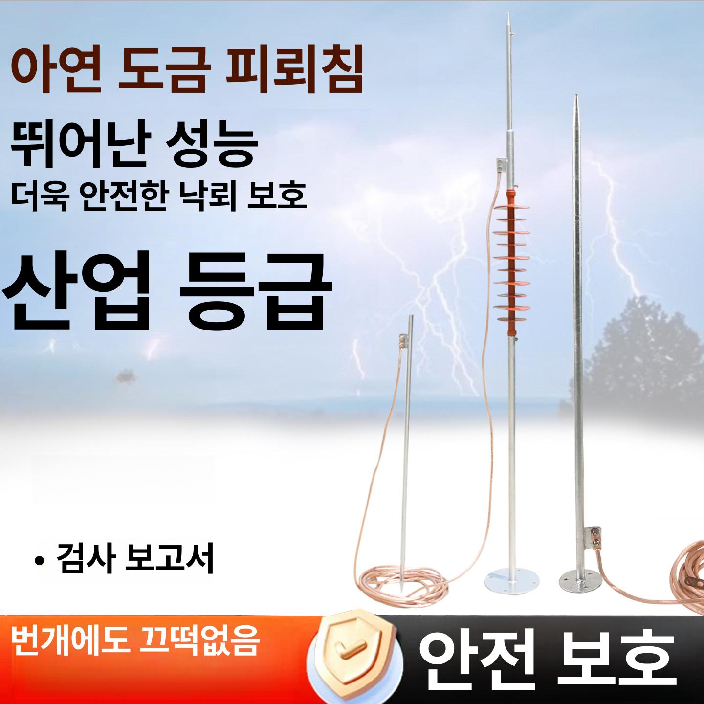 야외 광역피뢰침 낙뢰방지 건물 폴 실외 접지 보호대 - 상세 이미지 2