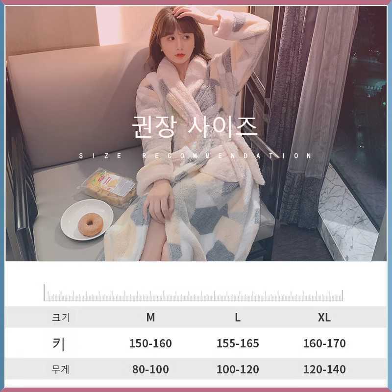 여성 목욕 남자 라운지 여행 후드 극세사샤워가운 부드러운 호텔 로브 원피스형 - 상세 이미지 2