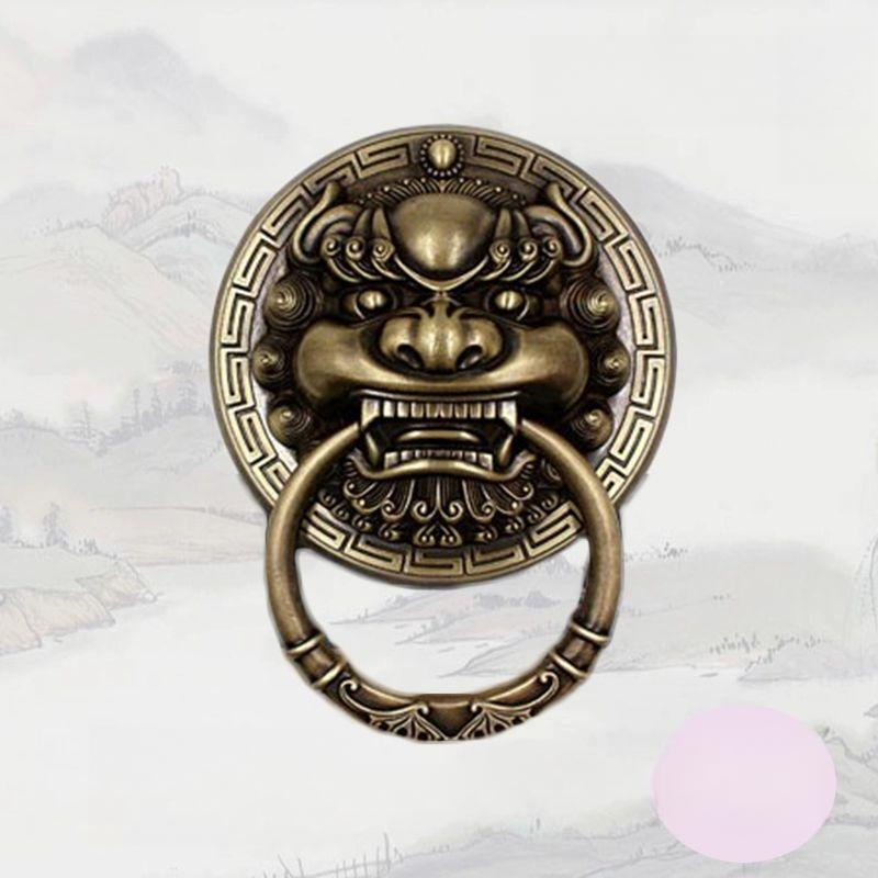 황동 문고리 엔틱 핸들 대문손잡이 앤틱 주물 도어 골동품 브라스 철문용 옷장 중문 - 상품 이미지