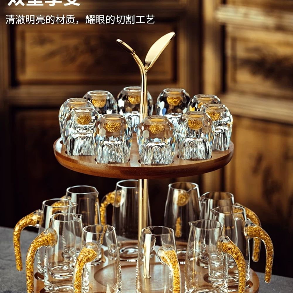 고급 술잔 백주잔 고량주 바이주잔 중국술 가정용 전용잔 사케잔 고블렛 컵 크리스탈 - 상세 이미지 3