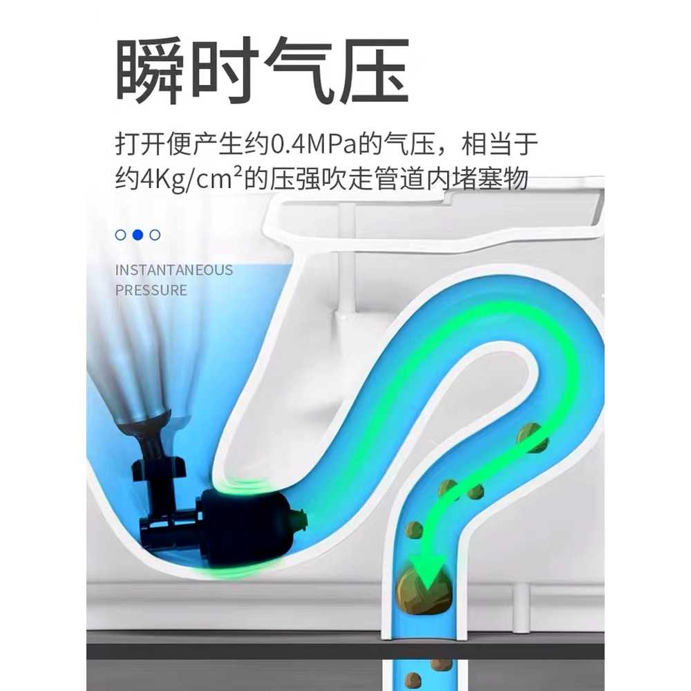변기뚫어뻥 휴대용 핸디 압력 압축기 하수구 공기 뚫기 화장실 막힘 핸드 만능 임팩트 - 상세 이미지 4