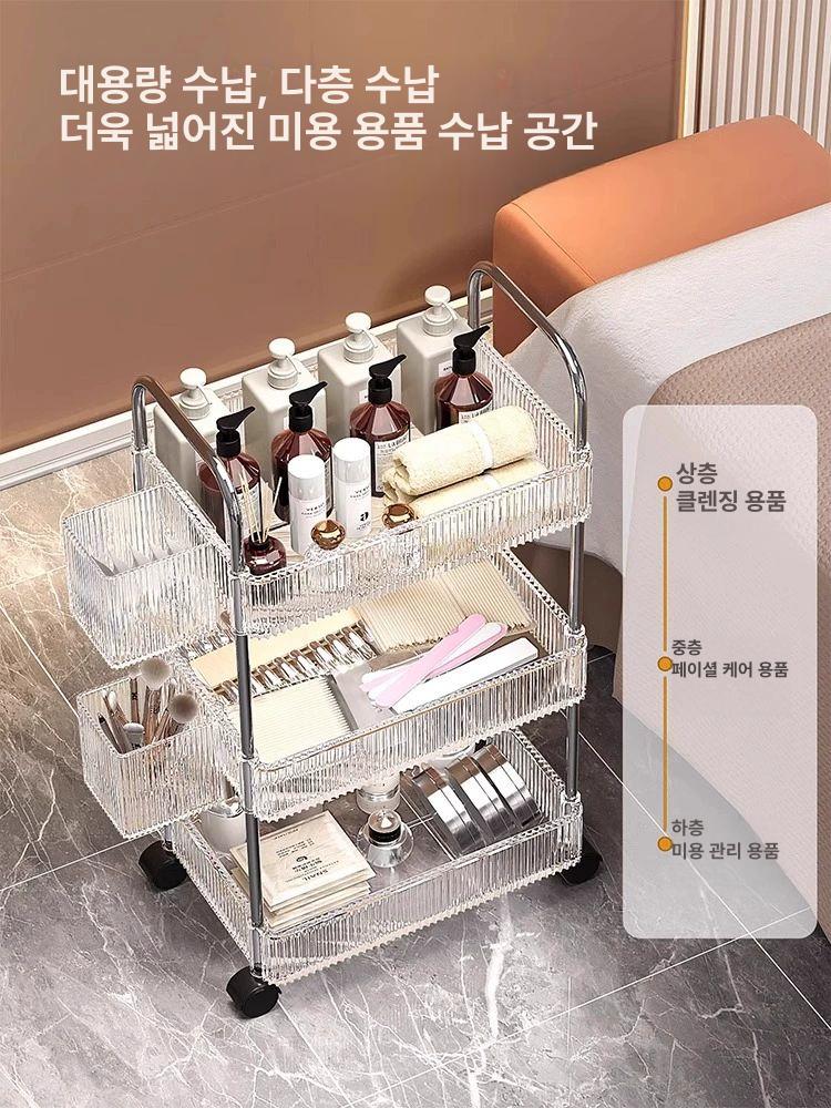 미용실 트롤리 업소용 바퀴달린 다용도 피부샵 업소용트롤리 미용실카트 서빙카트 철제 수납 - 상세 이미지 3