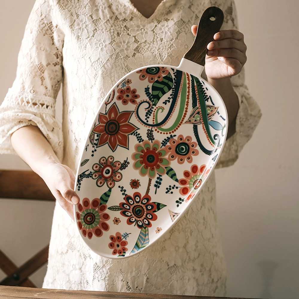 앞접시 북유럽 폴란드그릇 식기 파스타 팬그릇 우드 명품 옷장 셀러드 루스 핸들 서랍 - 상세 이미지 2