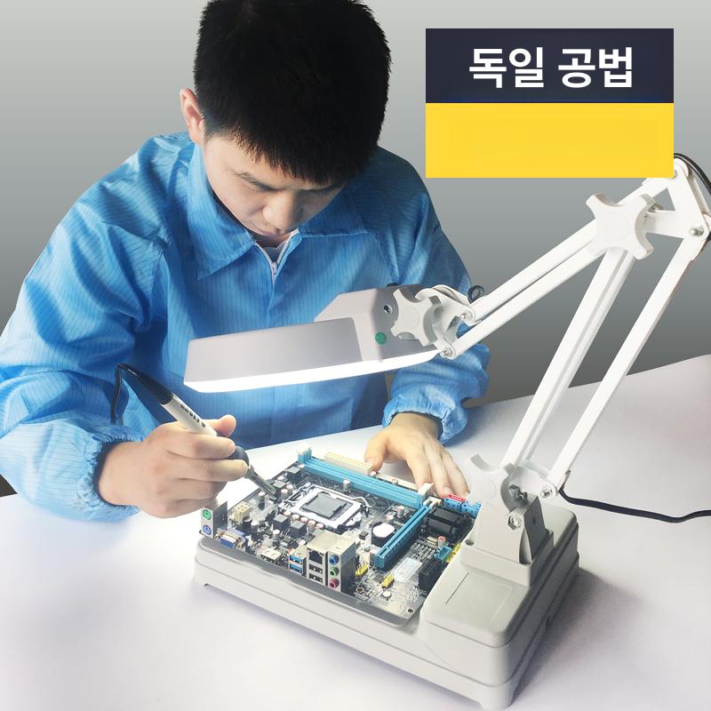 led 스탠드 확대경 작업용 돋보기 독서용 램프 정밀작업 검사 현미경 조명 휴대용 책상용 - 상세 이미지 2