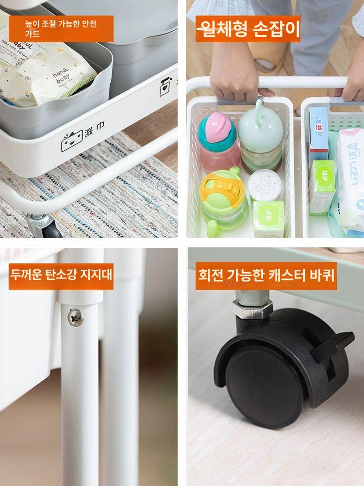 팬트리 이동식트롤리 수납장 정리 틈새 펜트리선반 다용도 서랍 벽 트롤리수납함 - 상세 이미지 5