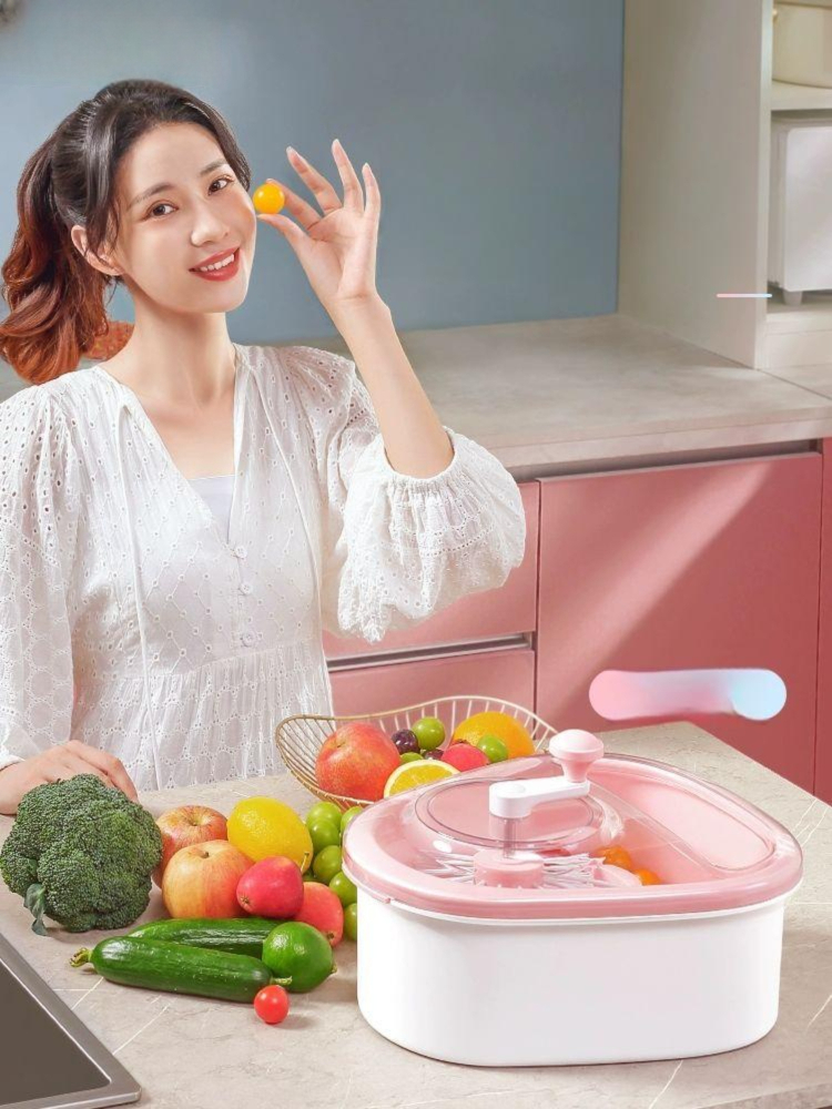 회전 탈수기 주방용 물기제거 건조기 배수 과일 채소세척 주방바구니 스피너 채반 - 상세 이미지 2