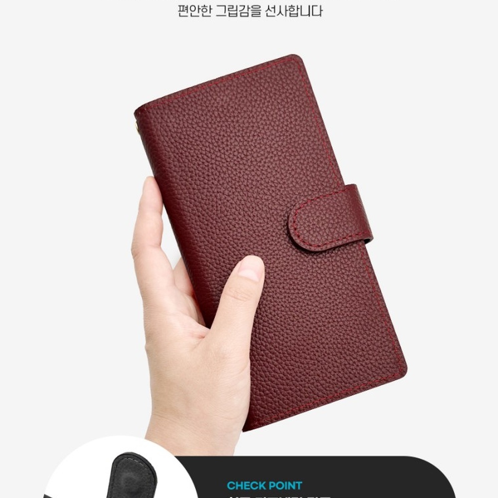 갤럭시점프4 SM-M366K 소가죽 지갑 케이스 교통카드 수실 - 상세 이미지 4