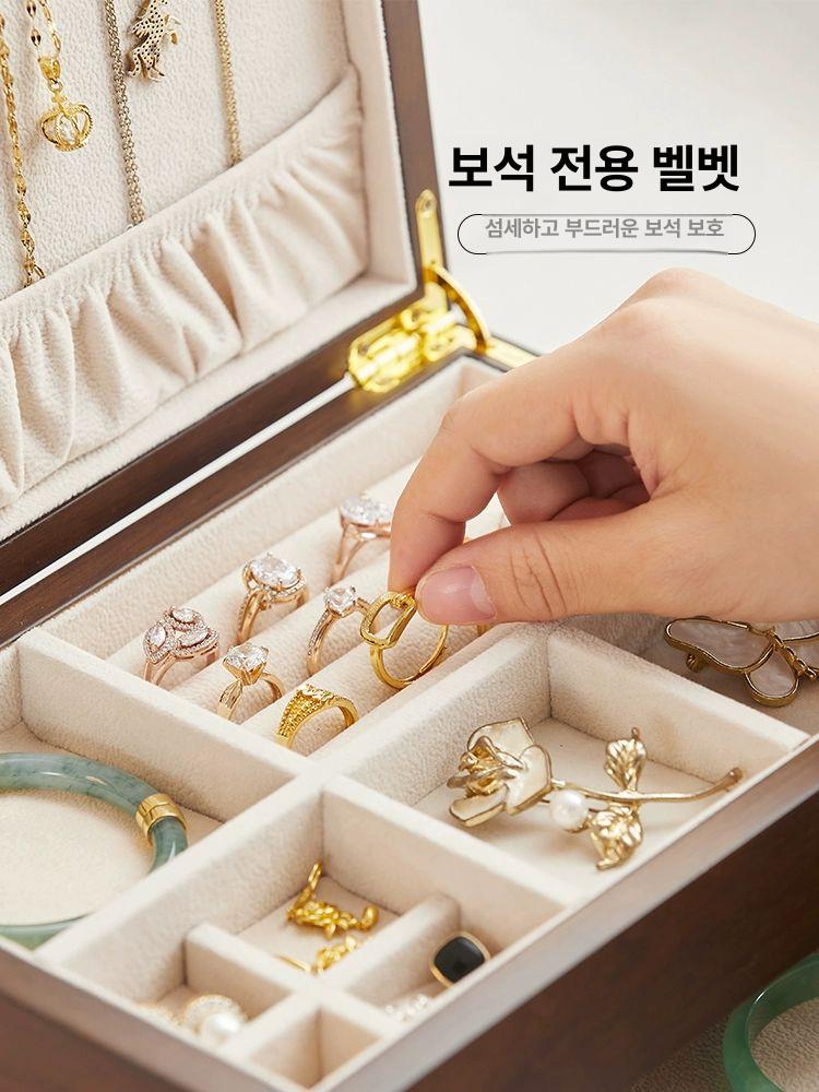 쥬얼리 보관함 원목 목걸이 팔찌 악세사리 반지 주얼리 수납 자개함 선물 소품 - 상세 이미지 3
