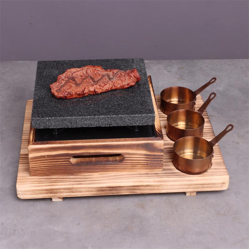 화강암 돌판 사각 주철 일본식 플레이트 미니화로 캠핑용 미니불판 코팅 개인 스톤 - 상세 이미지 3