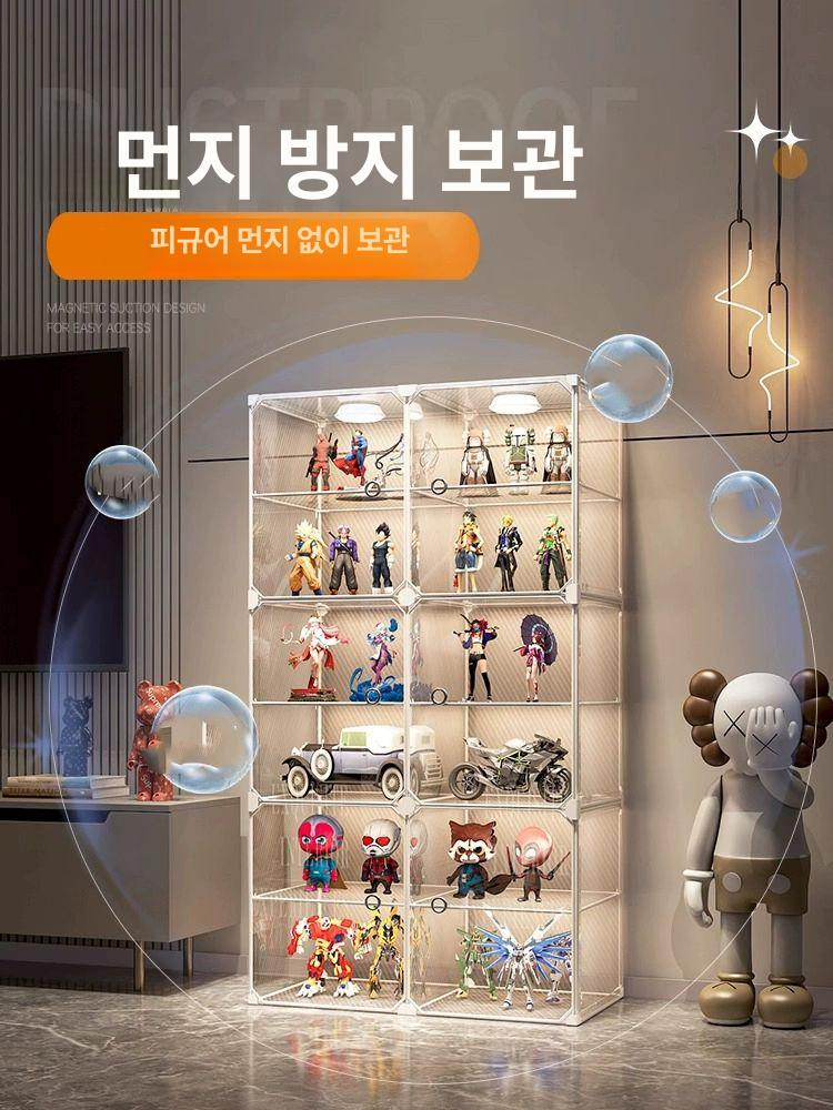 피규어장식장 케이스 아크릴 거실 아크릴장식장 투명 진열대 높이 디스플레이 진열 전시용 - 상세 이미지 4