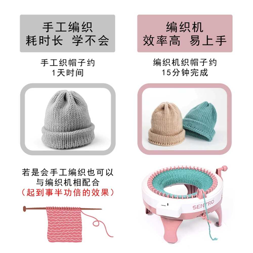 기계 뜨기 DIY 가방 모자 목도리 직조 니트 취미 수세미만들기 니팅머신 스웨터 바늘 - 상세 이미지 4