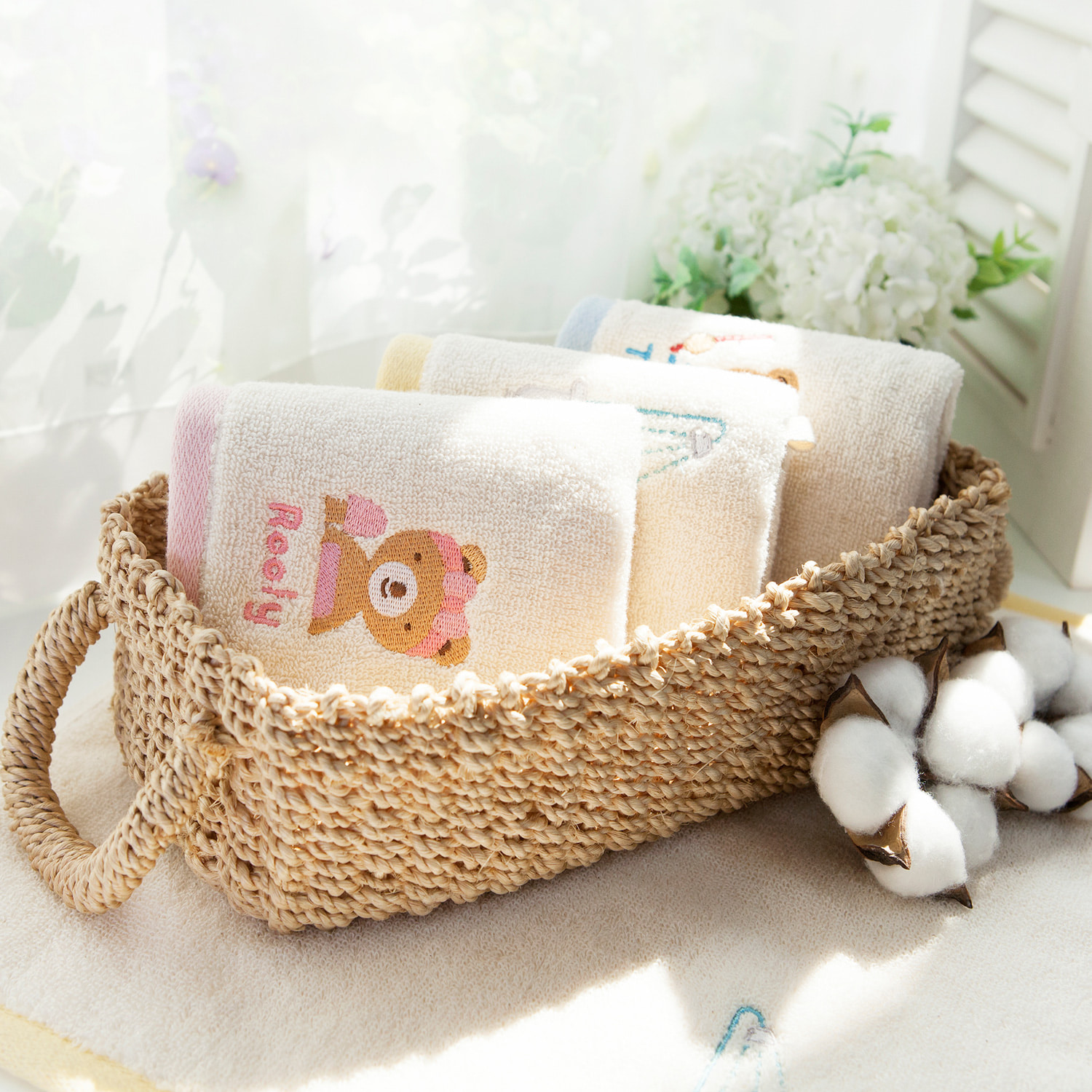 울리프랜즈 고리 수건 주방 핸드 타올 어린이집 자수 유치원 선물 60g 이미지 7