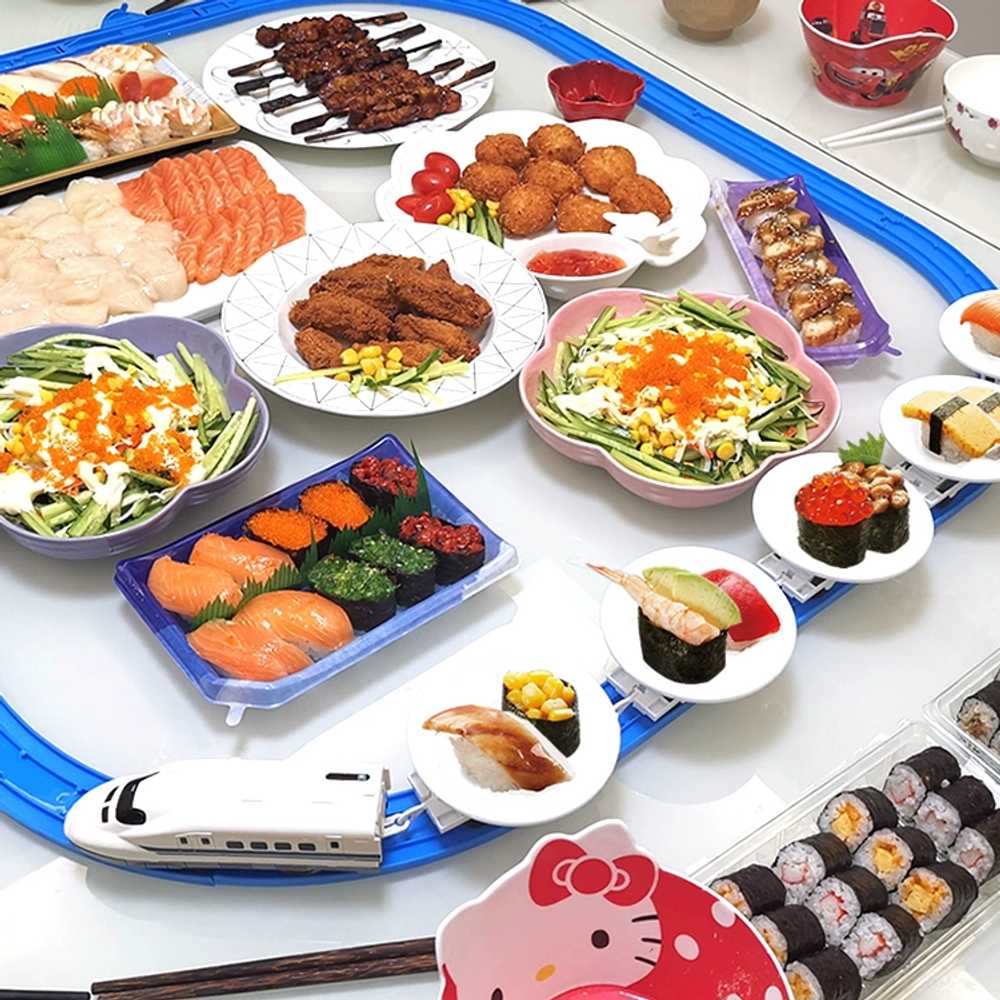 회전초밥기차 가정용 일식집 1인 대형 초밥무한리필 홈오마카세 스시트레인 기계 벨트 - 상품 이미지