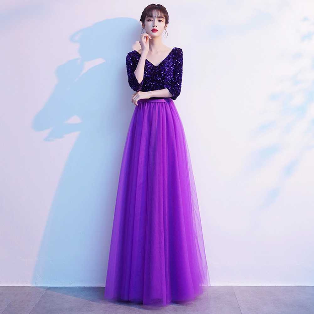 합창단 드레스 이브닝 연주회 여성 유색 연주용 무대 연주복 파티 주인공 공연 시상식 - 상세 이미지 3