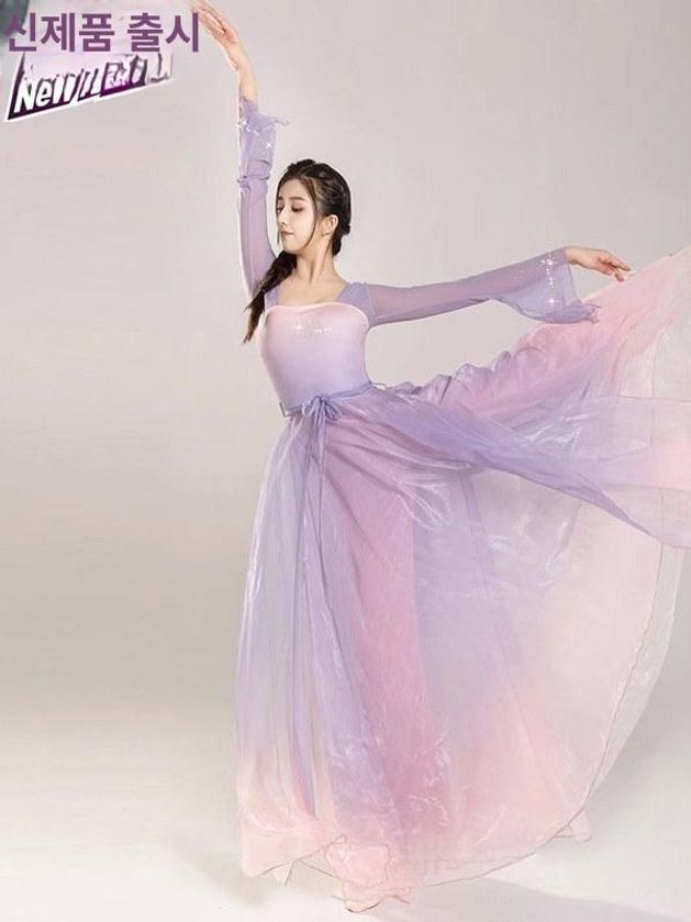 무용 풀치마 무용복 현대 연습복 워십복 의상 한복 입시용 입시복 연영과 롱스커트 댄스 - 상세 이미지 2