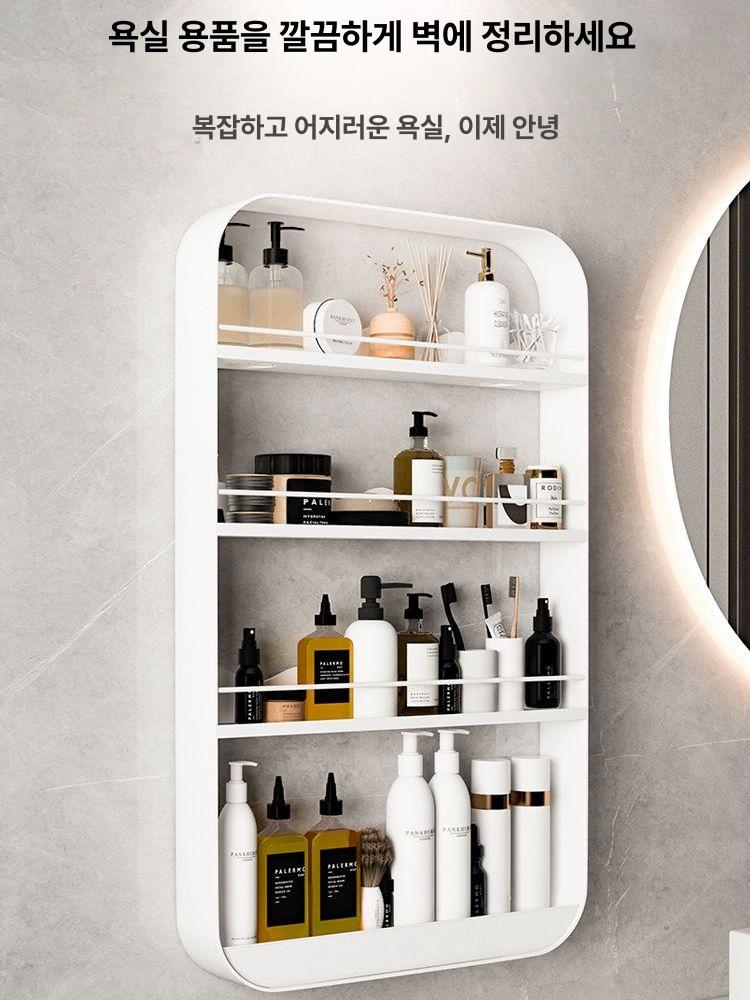 철제 걸이 무타공 욕실 선반걸이 홀더 걸쇠 선반 틈새 수납장 정리 수납 바구니 샤워실 랙 - 상세 이미지 2
