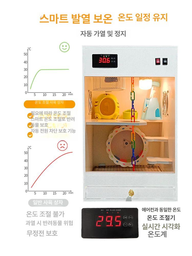 슈가글라이더 피그미다람쥐사육장 온도조절 철장 천창형 케이지 상자 친칠라 아크릴 - 상세 이미지 3