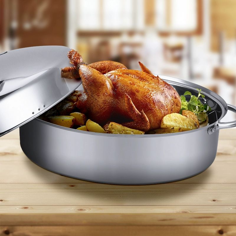 스텐 찜기 타원형 식당 찜냄비 주방 다용도 업소용 인덕션 찜솥 찜통 해산물 스티머 - 상품 이미지